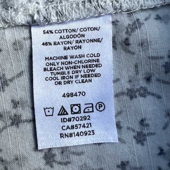 LOFT tie back gathered neckline floral A line top - Picture 10 of 10